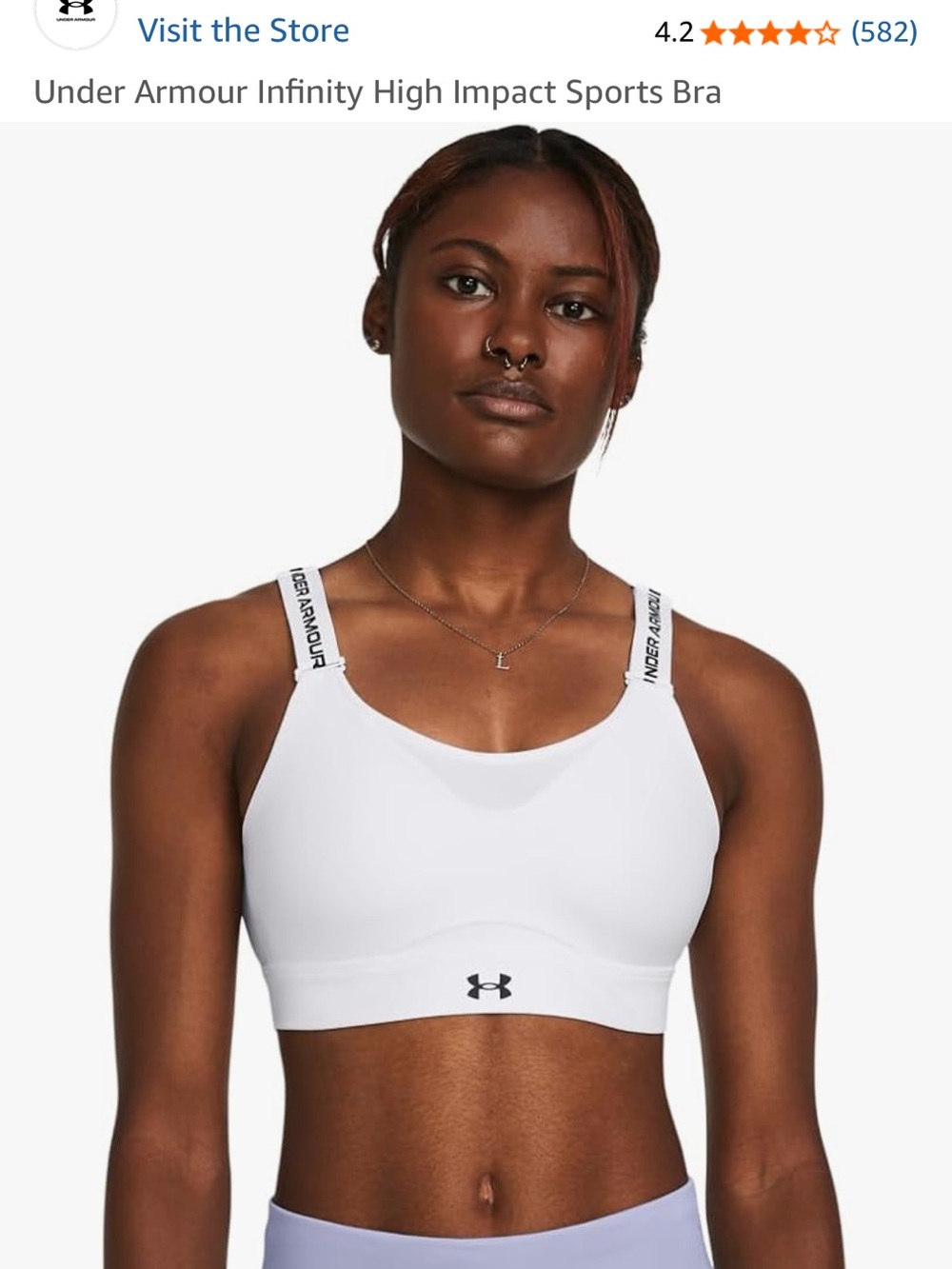 Under Armour White Infinity High Impact Sports Bra